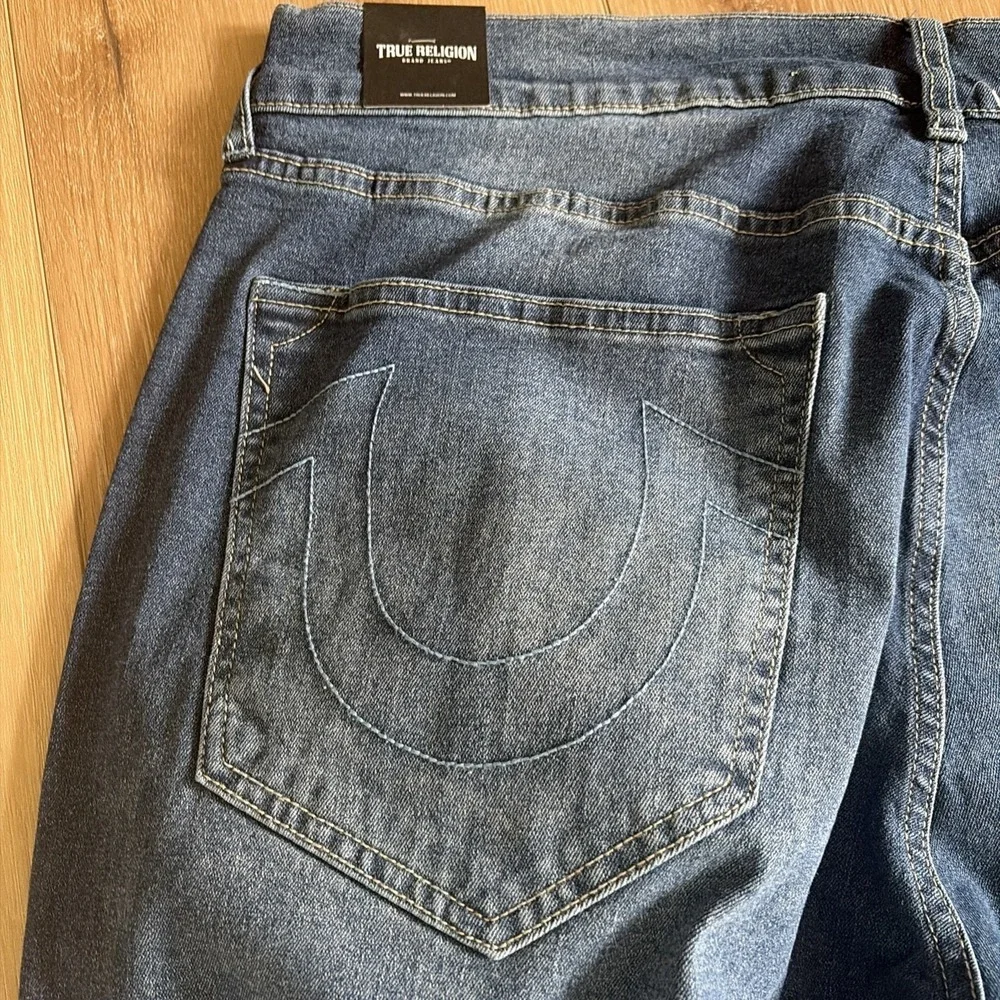True Religion Bobby Applique Relaxed Baggy Jeans Size 36 Medium Blaze Wash NWT